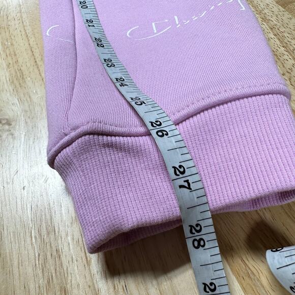 Champion NWT Shadow Script Girls Sweatpants Pink Size L Drawstring Waist Pockets - Picture 9 of 9